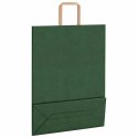 VidaXL Torby papierowe 50 szt. z uchwytami zielone 32x12x42 cm