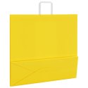 VidaXL Torby papierowe 50 szt. z uchwytami żółte 54x15x49 cm