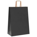 VidaXL Torby papierowe 250 szt. z uchwytami Czarne 32x17x44 cm