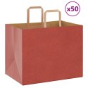 VidaXL Torby papierowe 50 szt. z uchwytami czerwone 32x22x24 cm