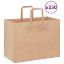 VidaXL Torby papierowe 250 szt. z uchwytami Brązowe 32x17x25 cm