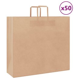 VidaXL Torby papierowe 50 szt. z uchwytami Brązowe 54x15x49 cm