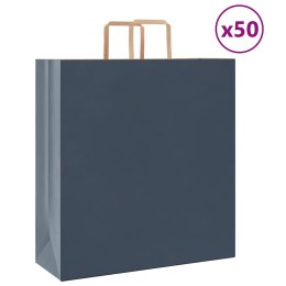 VidaXL Torby papierowe 50 szt. z uchwytami Niebieskie 45x17x48 cm