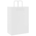 VidaXL Torby papierowe 250 szt. z uchwytami białe 32x17x44 cm