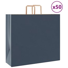 VidaXL Torby papierowe 50 szt. z uchwytami Niebieskie 54x15x49 cm