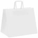 VidaXL Torby papierowe 50 szt. z uchwytami białe 32x22x24 cm