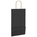 VidaXL Torby papierowe 250 szt. z uchwytami Czarne 21x11x36 cm