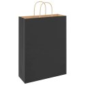 VidaXL Torby papierowe 250 szt. z uchwytami Czarne 32x12x42 cm