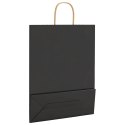 VidaXL Torby papierowe 250 szt. z uchwytami Czarne 32x12x42 cm