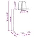 VidaXL Torby papierowe 250 szt. z uchwytami Różowe 15x8x21 cm