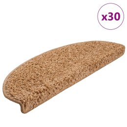 VidaXL Maty na schody 30 szt. Beżowe 65x21x4 cm