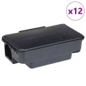 VidaXL Pułapki na myszy 12 szt. Czarne 22x12,5x7,5 cm