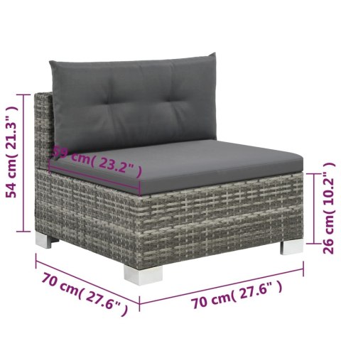 VidaXL 10-cz. zestaw wypoczynkowy do ogrodu, poduszki, rattan PE szary VidaXL 10-cz. zestaw wypoczynkowy do ogrodu, poduszki, rattan PE szary