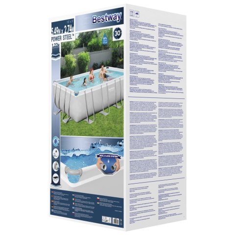 Bestway Basen Power Steel z akcesoriami, prostokątny, 549x274x122 cm Bestway Basen Power Steel z akcesoriami, prostokątny, 549x274x122 cm