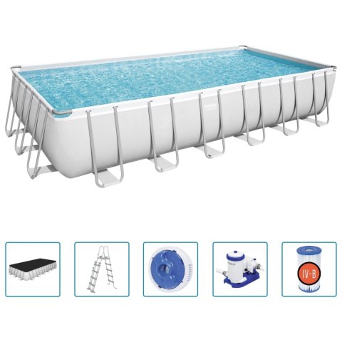 Bestway Basen Power Steel z zestawem, prostokątny, 732 x 366 x 132 cm Bestway Basen Power Steel z zestawem, prostokątny, 732 x 366 x 132 cm