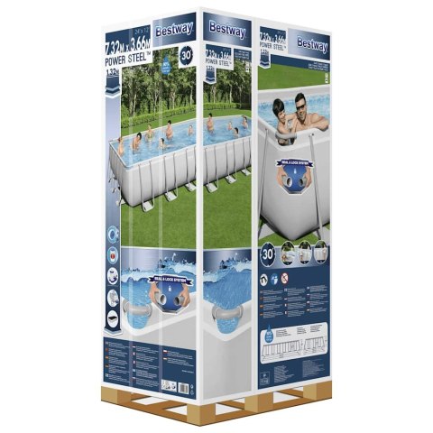 Bestway Basen Power Steel z zestawem, prostokątny, 732 x 366 x 132 cm Bestway Basen Power Steel z zestawem, prostokątny, 732 x 366 x 132 cm