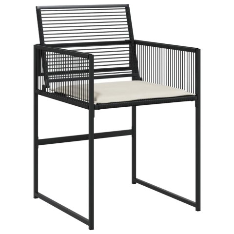 VidaXL 15-cz. zestaw mebli ogrodowych z poduszkami, czarny, rattan PE VidaXL 15-cz. zestaw mebli ogrodowych z poduszkami, czarny, rattan PE