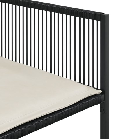 VidaXL 15-cz. zestaw mebli ogrodowych z poduszkami, czarny, rattan PE VidaXL 15-cz. zestaw mebli ogrodowych z poduszkami, czarny, rattan PE