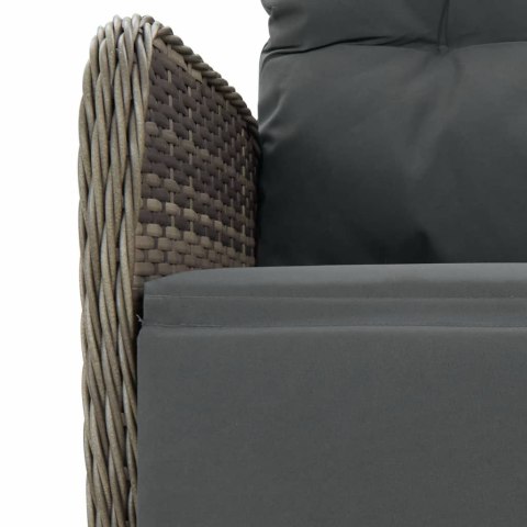 VidaXL 7-cz. zestaw mebli ogrodowych z poduszkami, szary, rattan PE VidaXL 7-cz. zestaw mebli ogrodowych z poduszkami, szary, rattan PE