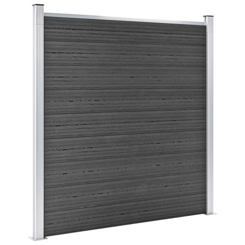 VidaXL Zestaw ogrodzeniowy z WPC, 699x186 cm, czarny VidaXL Zestaw ogrodzeniowy z WPC, 699x186 cm, czarny