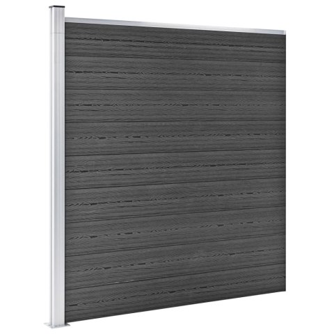 VidaXL Zestaw ogrodzeniowy z WPC, 699x186 cm, czarny VidaXL Zestaw ogrodzeniowy z WPC, 699x186 cm, czarny
