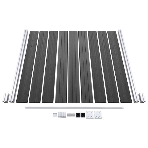 VidaXL Zestaw ogrodzeniowy z WPC, 699x186 cm, czarny VidaXL Zestaw ogrodzeniowy z WPC, 699x186 cm, czarny