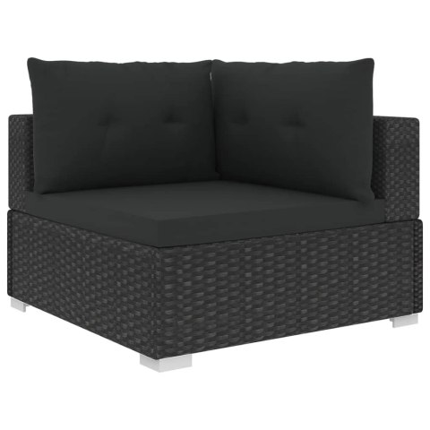 VidaXL 10-cz. zestaw mebli do ogrodu, poduszki, rattan PE, czarny VidaXL 10-cz. zestaw mebli do ogrodu, poduszki, rattan PE, czarny