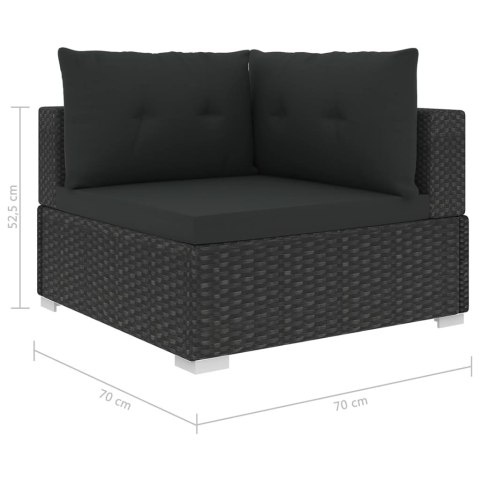 VidaXL 10-cz. zestaw mebli do ogrodu, poduszki, rattan PE, czarny VidaXL 10-cz. zestaw mebli do ogrodu, poduszki, rattan PE, czarny