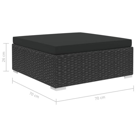 VidaXL 10-cz. zestaw mebli do ogrodu, poduszki, rattan PE, czarny VidaXL 10-cz. zestaw mebli do ogrodu, poduszki, rattan PE, czarny