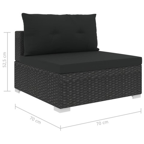 VidaXL 10-cz. zestaw mebli do ogrodu, poduszki, rattan PE, czarny VidaXL 10-cz. zestaw mebli do ogrodu, poduszki, rattan PE, czarny