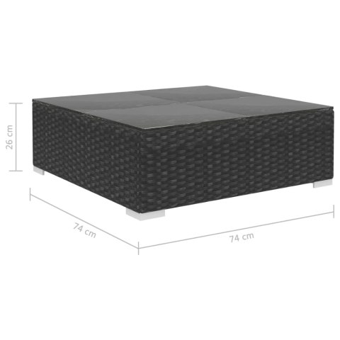 VidaXL 10-cz. zestaw mebli do ogrodu, poduszki, rattan PE, czarny VidaXL 10-cz. zestaw mebli do ogrodu, poduszki, rattan PE, czarny