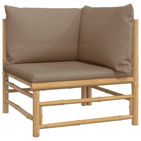 VidaXL 11-cz. zestaw mebli do ogrodu, poduszki w kolorze taupe, bambus VidaXL 11-cz. zestaw mebli do ogrodu, poduszki w kolorze taupe, bambus
