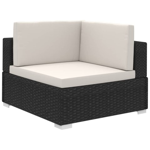 VidaXL 12-cz. zestaw wypoczynkowy do ogrodu, poduszki, rattan PE czerń VidaXL 12-cz. zestaw wypoczynkowy do ogrodu, poduszki, rattan PE czerń