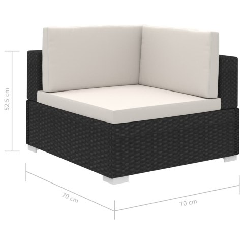 VidaXL 12-cz. zestaw wypoczynkowy do ogrodu, poduszki, rattan PE czerń VidaXL 12-cz. zestaw wypoczynkowy do ogrodu, poduszki, rattan PE czerń