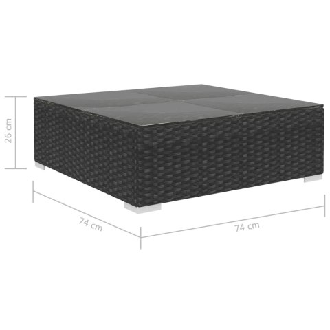 VidaXL 12-cz. zestaw wypoczynkowy do ogrodu, poduszki, rattan PE czerń VidaXL 12-cz. zestaw wypoczynkowy do ogrodu, poduszki, rattan PE czerń