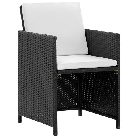 VidaXL 13-cz. zestaw mebli ogrodowych z poduszkami, rattan PE, czarny VidaXL 13-cz. zestaw mebli ogrodowych z poduszkami, rattan PE, czarny