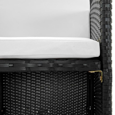 VidaXL 13-cz. zestaw mebli ogrodowych z poduszkami, rattan PE, czarny VidaXL 13-cz. zestaw mebli ogrodowych z poduszkami, rattan PE, czarny