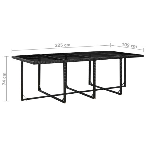 VidaXL 13-cz. zestaw mebli ogrodowych z poduszkami, rattan PE, czarny VidaXL 13-cz. zestaw mebli ogrodowych z poduszkami, rattan PE, czarny