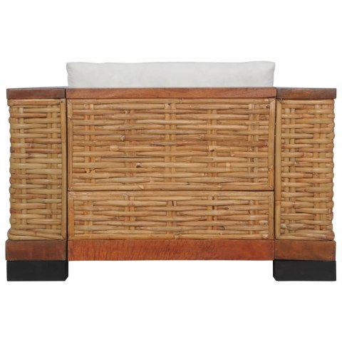 VidaXL 3-cz. zestaw wypoczynkowy, poduszki, brązowy, naturalny rattan VidaXL 3-cz. zestaw wypoczynkowy, poduszki, brązowy, naturalny rattan