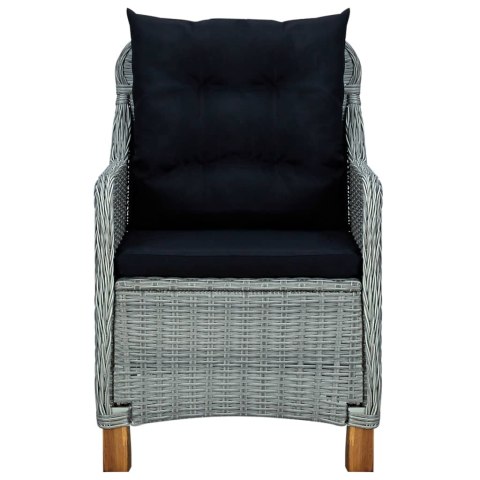 VidaXL 7-cz. zestaw mebli ogrodowych, poduszki, rattan PE, jasnoszary VidaXL 7-cz. zestaw mebli ogrodowych, poduszki, rattan PE, jasnoszary