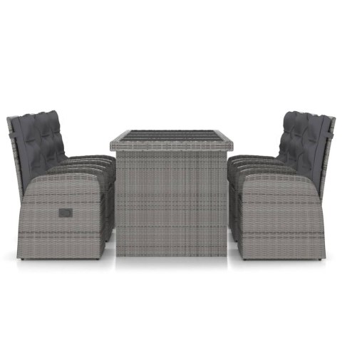 VidaXL 7-cz. zestaw mebli ogrodowych z poduszkami, rattan PE, szary VidaXL 7-cz. zestaw mebli ogrodowych z poduszkami, rattan PE, szary