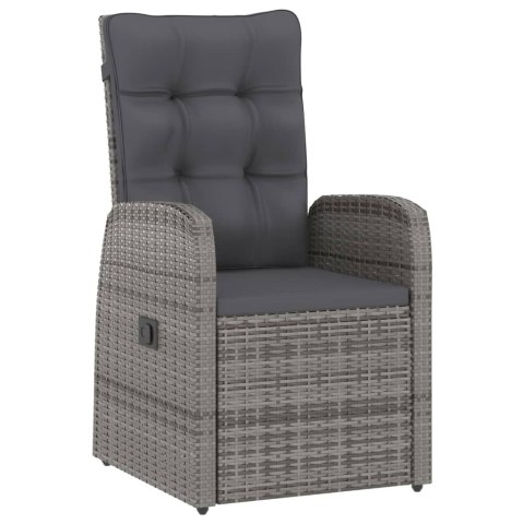 VidaXL 7-cz. zestaw mebli ogrodowych z poduszkami, rattan PE, szary VidaXL 7-cz. zestaw mebli ogrodowych z poduszkami, rattan PE, szary