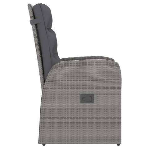 VidaXL 7-cz. zestaw mebli ogrodowych z poduszkami, rattan PE, szary VidaXL 7-cz. zestaw mebli ogrodowych z poduszkami, rattan PE, szary