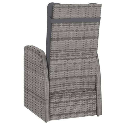 VidaXL 7-cz. zestaw mebli ogrodowych z poduszkami, rattan PE, szary VidaXL 7-cz. zestaw mebli ogrodowych z poduszkami, rattan PE, szary