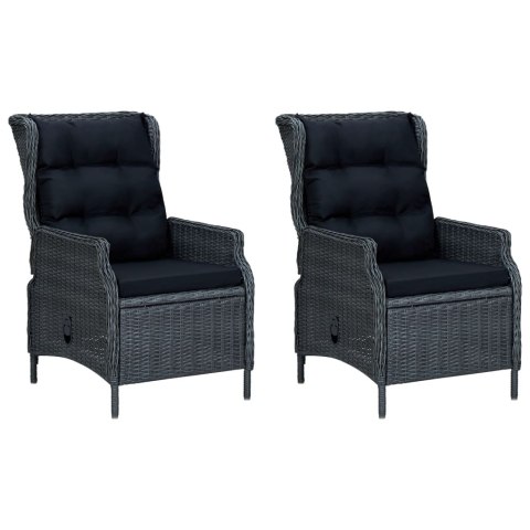 VidaXL 9-cz. zestaw mebli ogrodowych, poduszki, rattan PE, ciemnoszary VidaXL 9-cz. zestaw mebli ogrodowych, poduszki, rattan PE, ciemnoszary