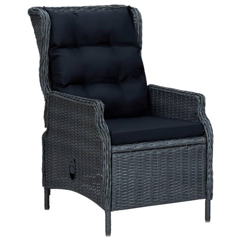 VidaXL 9-cz. zestaw mebli ogrodowych, poduszki, rattan PE, ciemnoszary VidaXL 9-cz. zestaw mebli ogrodowych, poduszki, rattan PE, ciemnoszary