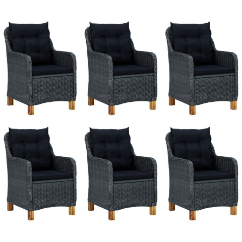 VidaXL 9-cz. zestaw mebli ogrodowych, poduszki, rattan PE, ciemnoszary VidaXL 9-cz. zestaw mebli ogrodowych, poduszki, rattan PE, ciemnoszary