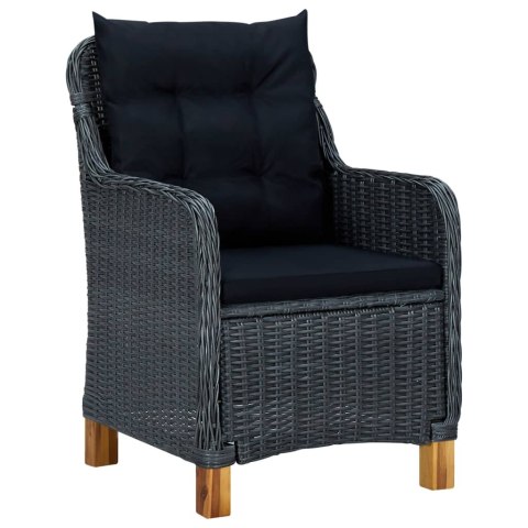 VidaXL 9-cz. zestaw mebli ogrodowych, poduszki, rattan PE, ciemnoszary VidaXL 9-cz. zestaw mebli ogrodowych, poduszki, rattan PE, ciemnoszary