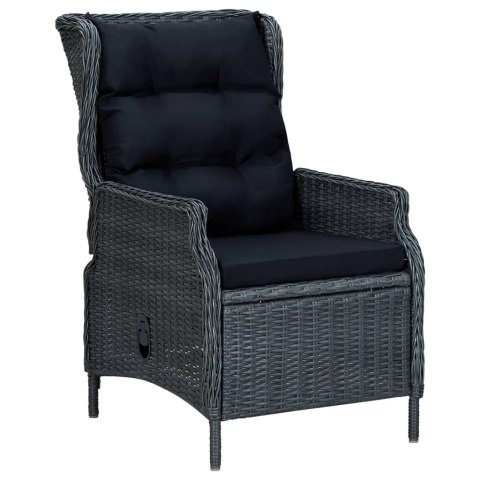 VidaXL 9-cz. zestaw mebli ogrodowych, poduszki, rattan PE, ciemnoszary VidaXL 9-cz. zestaw mebli ogrodowych, poduszki, rattan PE, ciemnoszary