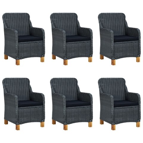 VidaXL 9-cz. zestaw mebli ogrodowych, poduszki, rattan PE, ciemnoszary VidaXL 9-cz. zestaw mebli ogrodowych, poduszki, rattan PE, ciemnoszary